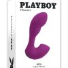 Playboy Arch Rechargeable Silicone Vibrator with Clitoral Stimulator - Purple