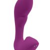 Playboy Arch Rechargeable Silicone Vibrator with Clitoral Stimulator - Purple