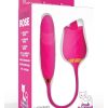 Pink Pussycat Vibrating Licking Rechargeable Silicone Rose with Remote Control - Pink