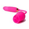 Pink Pussycat Vibrating Licking Rechargeable Silicone Rose with Remote Control - Pink