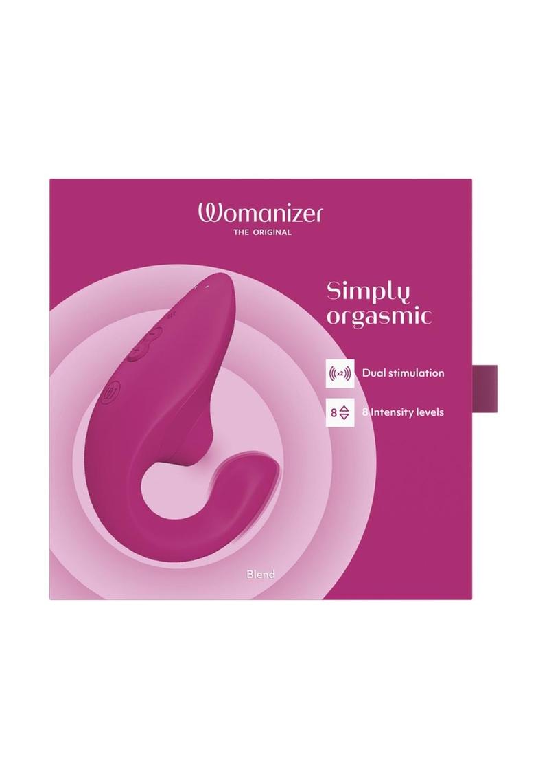 Womanizer Blend Rechargeable Silicone Vibrator with Clitoral Stimulator - Vibrant Pink