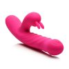 Bang! Thrusting and Vibrating Rechargeable Silicone Rabbit Vibrator - Pink