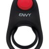 Envy Toys Bullseye Remote Controlled Vibrating Rechargeable Silicone Dual Stamina Ring - Black