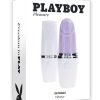 Playboy Getaway Rechargeable Silicone Lipstick Vibrator - White/Lavender
