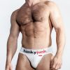 Hunker Comfy Pouch Slider-Strap Jock - White Snow - Medium