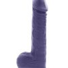 Pleasure Rider Rechargeable Silicone Thrusting Vibrating Dildo with Remote Control - Purple