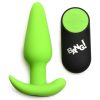 Bang! 21X Glow in The Dark Rechargeable Silicone Butt Plug with Remote Control - Green