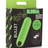 Bang! 28X Glow in The Dark Rechargeable Silicone Bullet with Remote Control - Green