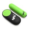 Bang! 28X Glow in The Dark Rechargeable Silicone Bullet with Remote Control - Green