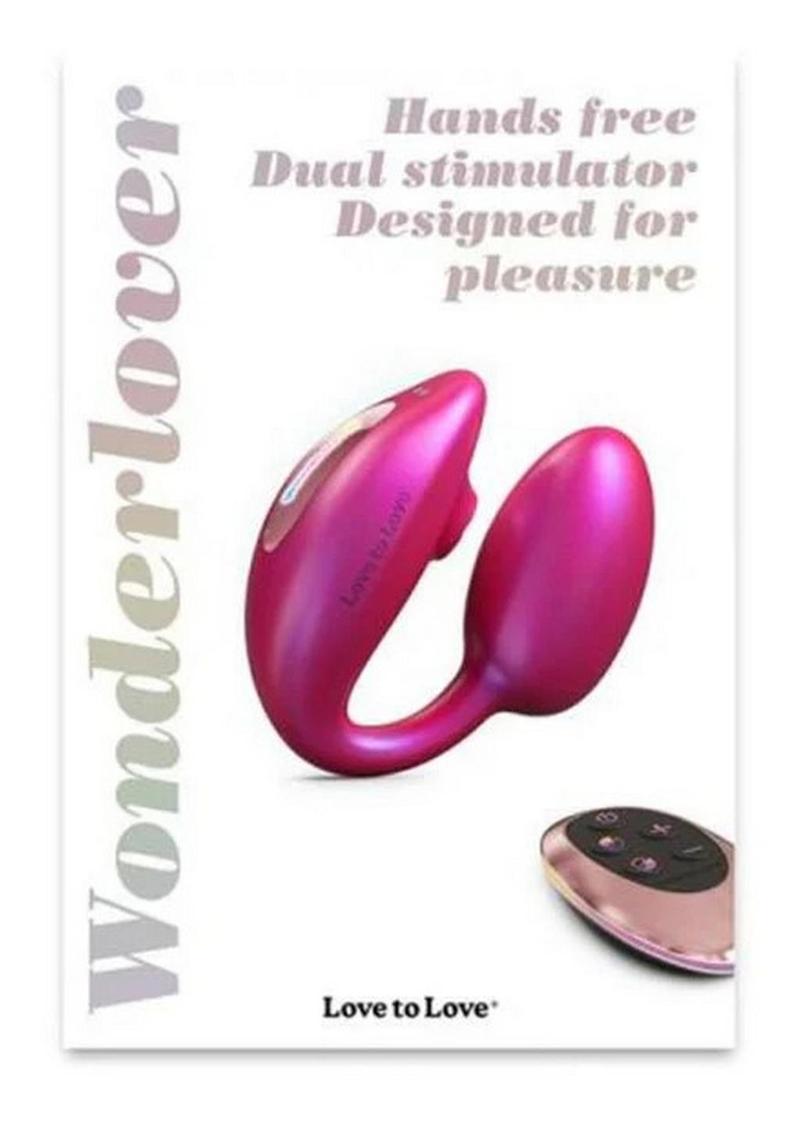 Love to Love Wonderlover Rechargeable Silicone Dual Vibrator with Remote Control - Iridescent Berry