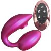 Love to Love Wonderlover Rechargeable Silicone Dual Vibrator with Remote Control - Iridescent Berry