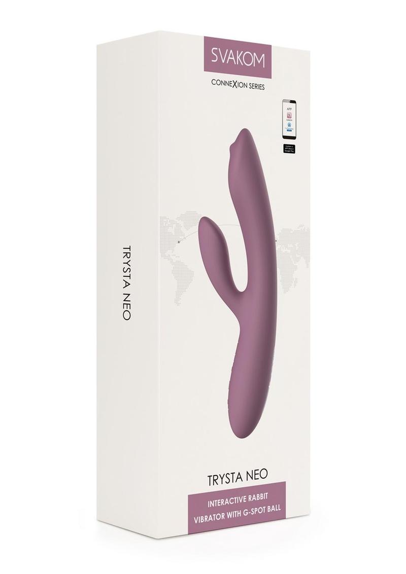 Svakom Trysta Neo Rechargeable App Compatible Silicone Rabbit Vibrator - Lavender