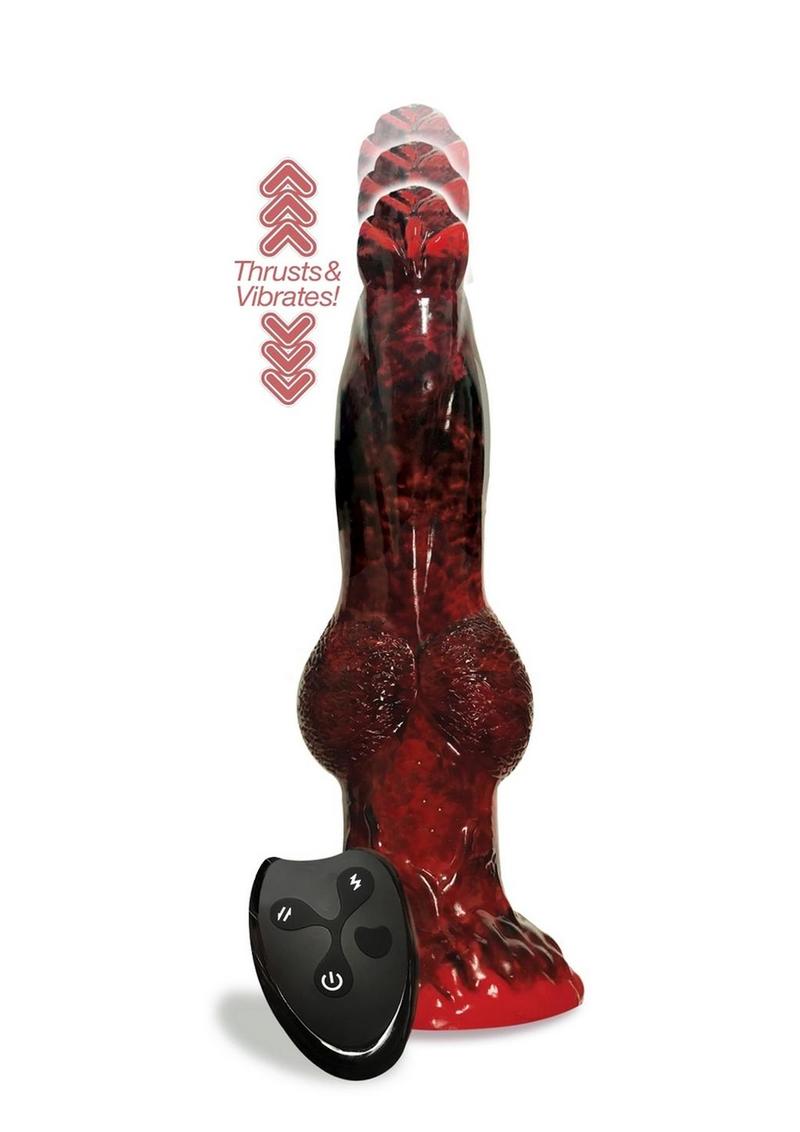 Alien Nation Fire Dragon Silicone Thrusting Dildo with Remote Control - Red/Black