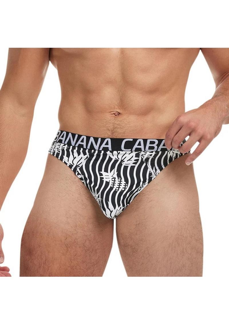 Banana Cabana Thong - Small/Medium - Black/White