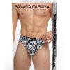 Banana Cabana Thong - Medium/Large - Black/White