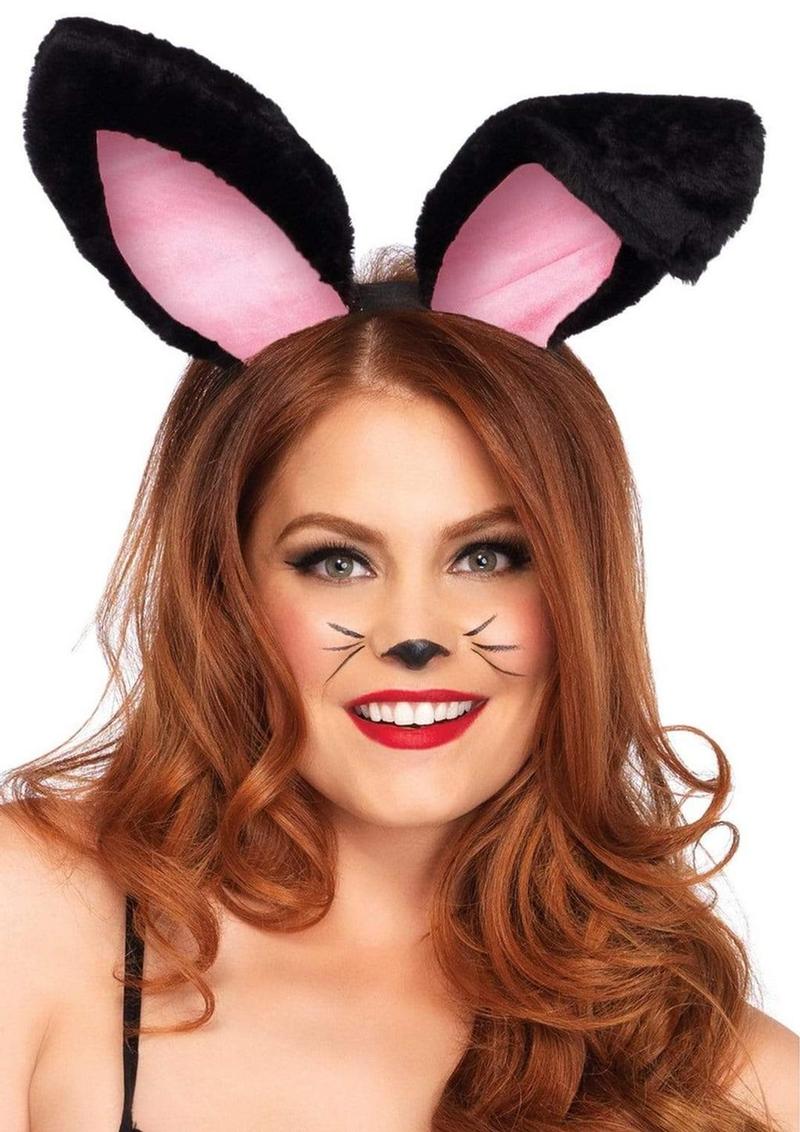 Leg Avenue Plush Bunny Ears - OS - Black