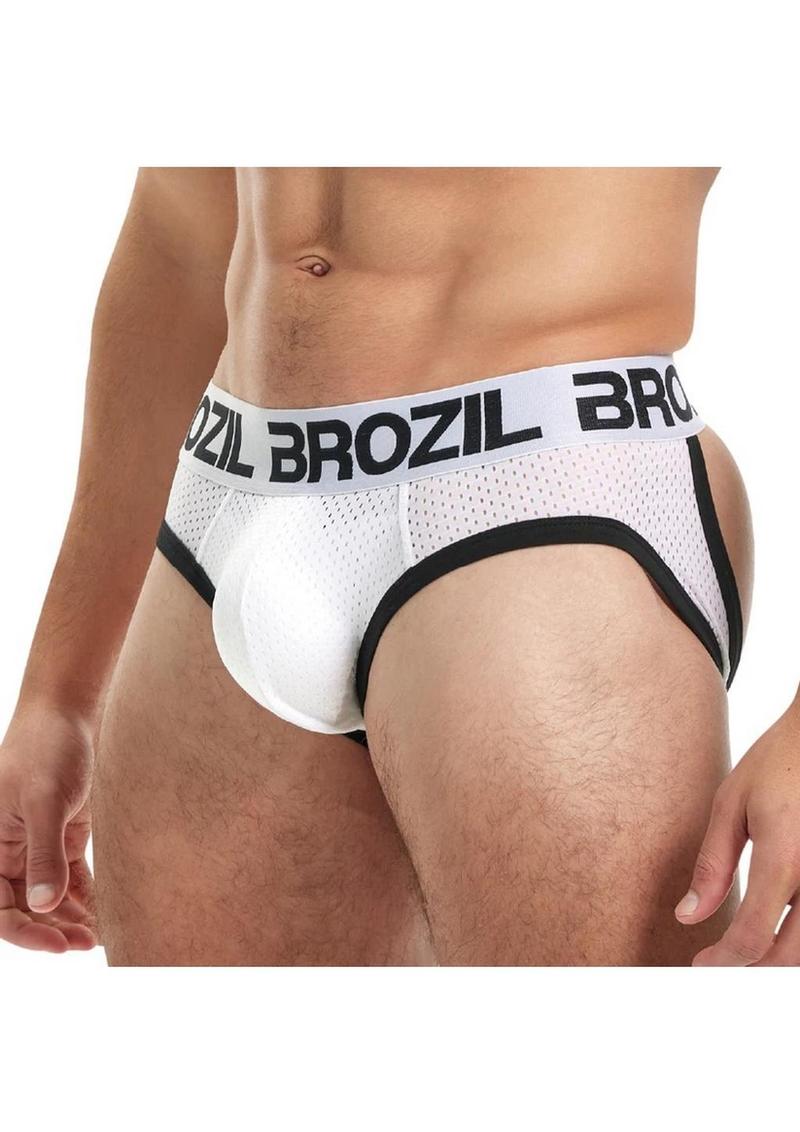 Brozil Ultra Sports Mesh Bulge Brief - Large/XLarge - White