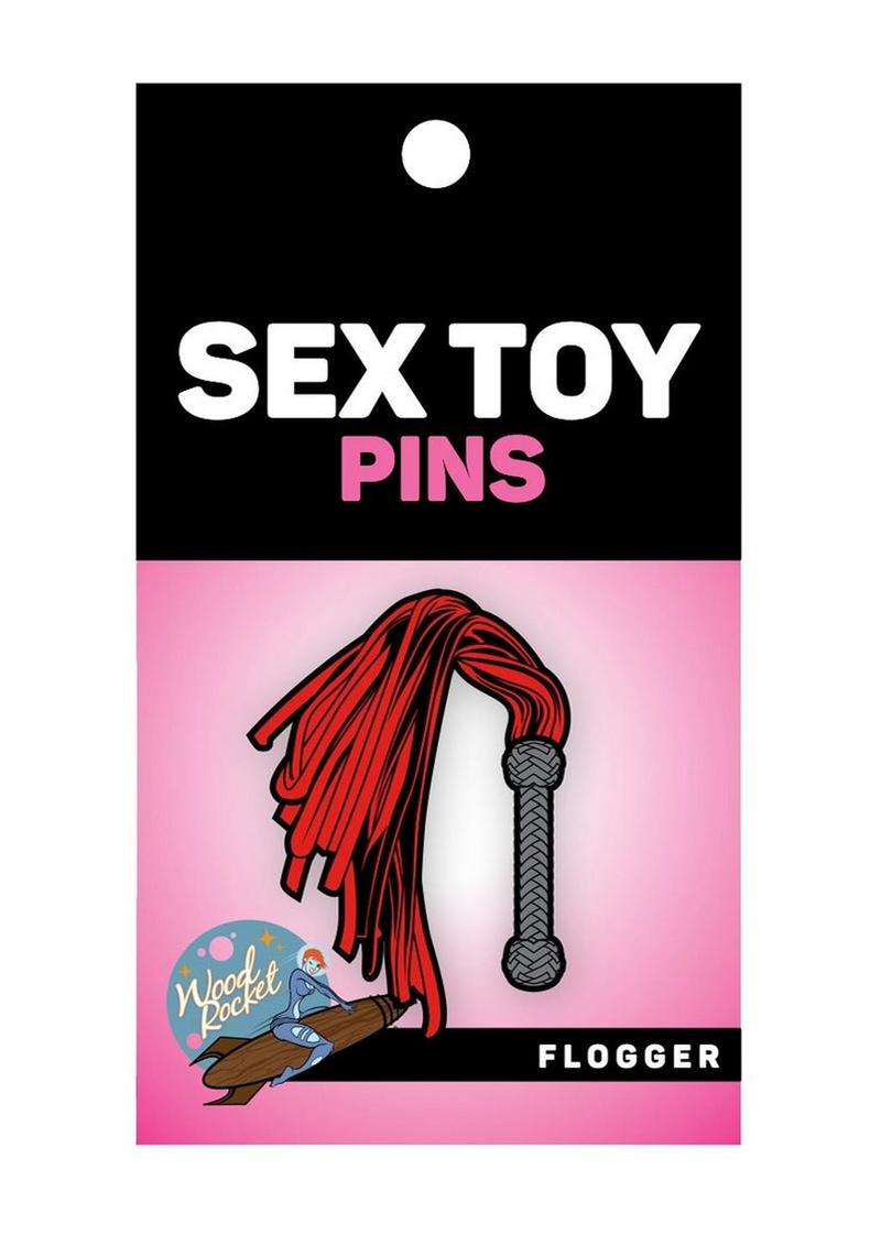 Flogger Enamel Pin - Red/Grey