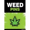 Marijuana Leaf Green Enamel Pin - Green/Black