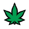 Marijuana Leaf Green Enamel Pin - Green/Black