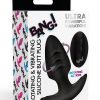 Bang! Rotating Vibrating Rechargeable Silicone Butt Plug with Remote Control - Black