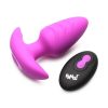 Bang! Rotating Vibrating Rechargeable Silicone Butt Plug with Remote Control - Purple