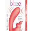 Blaze Bunny Thumper Rechargeable Silicone Vibrator - Coral