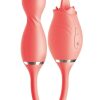 Blaze Exciter Rechargeable Silicone Dual Stimulating Vibrator - Coral