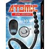 Atomic Dual Delight Rechargeable Silicone Cock Ring with Anal Beads - Black