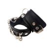 Fetish Play Ankle Cuffs Vegan Leather - Black