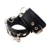 Fetish Play Wrist Cuffs Vegan Leather - Black