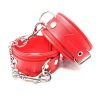 Fetish Play Wrist Cuffs Vegan Leather - Red