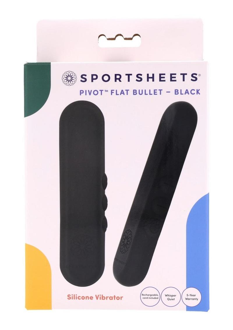 Pivot Flat Rechargeable Silicone Bullet - Black