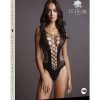 Le Desir Contrast Fence Net Teddy - O/S - Black