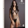 Le Desir Strappy Lace Teddy - O/S - Black