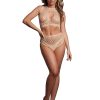 Le Desir Duo Net Key Hole Bra Set - O/S - Beige