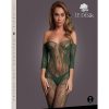 Le Desir Lace Long Sleeved Bodystocking - O/S - Green