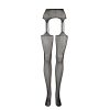 Le Desir Suspender Rhinestone Pantyhose - OS - Black