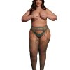 Le Desir Shredded Suspender Pantyhose - Queen - Green