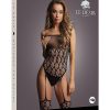 Le Desir Strapless Crotchless Teddy with Stocking - O/S - Black