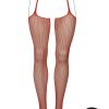 Le Desir Fishnet and Lace Garterbelt Stocking - Queen - Sunset Glow Orange