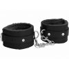 Ouch! Plush Leather Wrist Cuff - Black