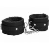 Ouch! Plush Leather Ankle Cuff - Black