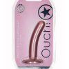 Ouch! Smooth G-Spot Silicone Dildo 5in - Metallic Rose Gold
