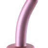 Ouch! Smooth G-Spot Silicone Dildo 5in - Metallic Rose Gold