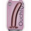 Ouch! Smooth G-Spot Silicone Dildo 7in - Metallic Rose Gold