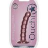 Ouch! Beaded G-Spot Silicone Dildo 5in - Metallic Rose Gold