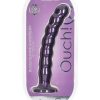 Ouch! Beaded G-Spot Silicone Dildo 8in - Metallic Purple
