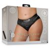 Ouch! Vibrating Strap-On High-Cut Brief Rechargeable - XL/2XL - Black