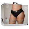 Ouch! Vibrating Strap-On Thong with Removable Butt Straps Rechargeable - XL/2XL - Black